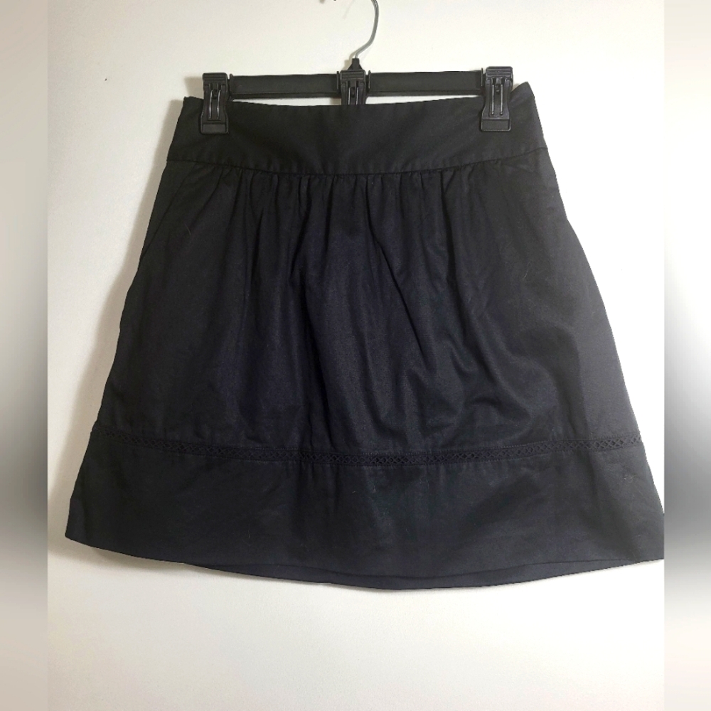 LOFT black back zip mini skirt    women's 00   #2403